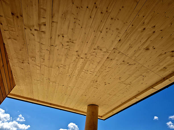 istock A single-piece log post anchored to the ground with a screw is a solution for pergolas and garden huts. Screwed wood holder, lining 2227648423