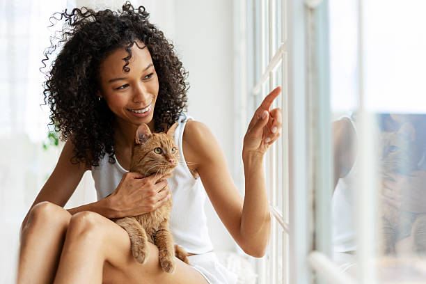 istock Young Woman Interacting with Her Cat at Home 2227652351