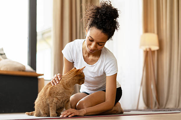 istock Young Woman Bonding with Her Cat at Home 2227652893