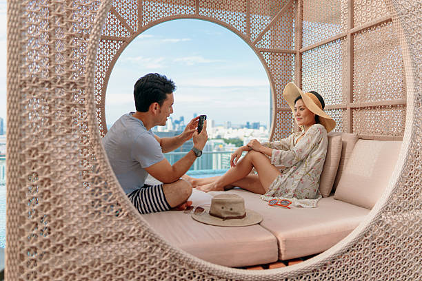 istock Beautiful Asian couple on holiday a 2227653774