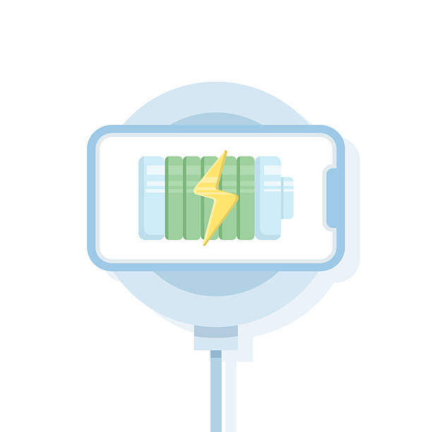 istock A clean and modern wireless charging icon with a minimalist style. It depicts energy waves radiating from a smart device, symbolizing wireless power transfer. Flat illustration on a background. 2227656042