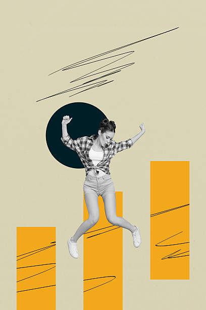 istock Banner abstract collage of person dancing graphs column on green background 2227656244