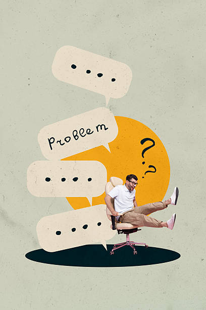 istock Creative collage showing confused man woman with question marks speech bubble illustrating mental overload life problems 2227659864