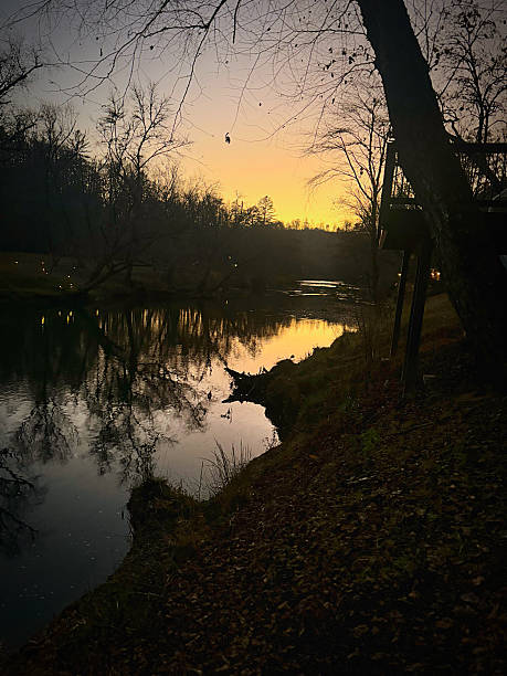 A sunset view from a riverside in Georgia