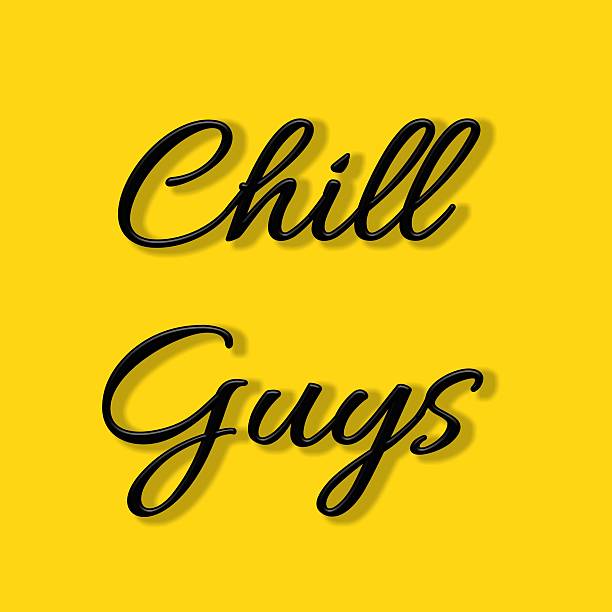 Chill Guys text banner with hand written text having Yellow background