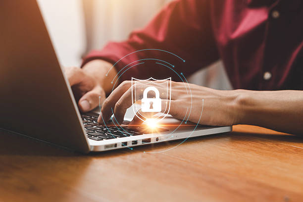 istock Cybersecurity and privacy concepts to protect data. Lock icon and internet network security technology. Businessman protecting personal data on smartphone, virtual screen interfaces. cyber security. 2227667836