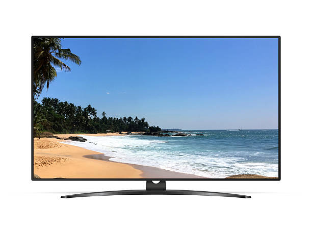 istock Smart tv with tropical ocean beach on screen 2227669571