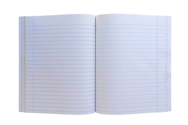 istock Open notebook with lined paper and margins displaying potential. Isolated 2227671133