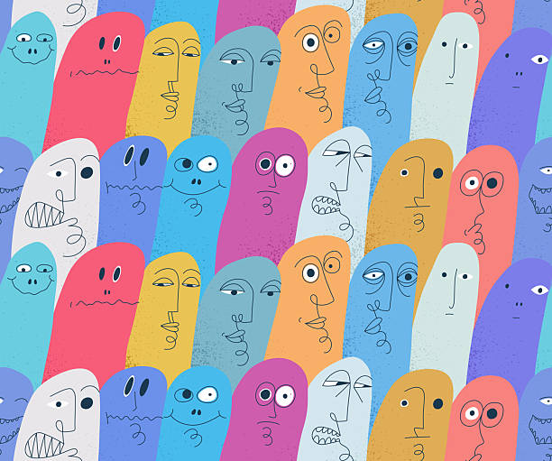 istock Funny weird ghosts seamless background, vector nasty cartoon characters tiling wallpaper, elements easy to use separately. 2227672207