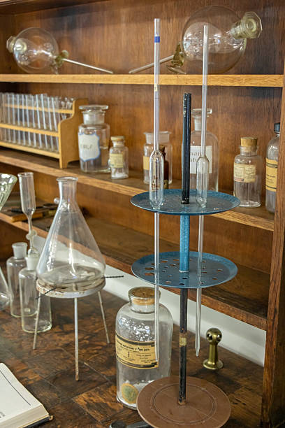 istock Old Science equipment for chemical experiment and produce. 2227676571