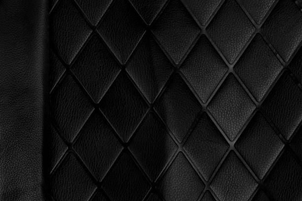 istock Black wrinkled rhombic leather material with geometric pattern 2227684623