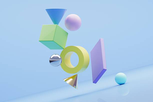 istock 3D abstract shapes background. Abstract composition in minimal design. 2227688449