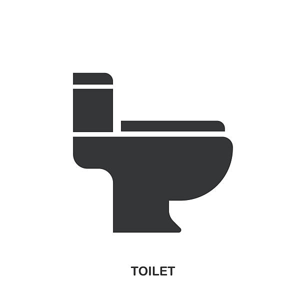 Toilet glyph solid icon. Solid icon that can be applied anywhere, simple, pixel perfect and modern style. Toilet glyph solid icon. Solid icon that can be applied anywhere, simple, pixel perfect and modern style. public restroom signs stock illustrations
