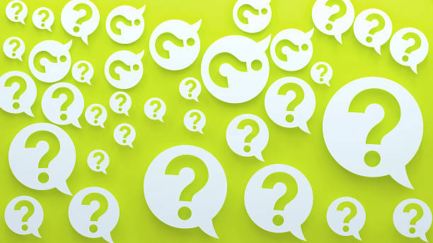 istock 3D question mark speech bubble on green background, confusion and FAQ concept 2227689932