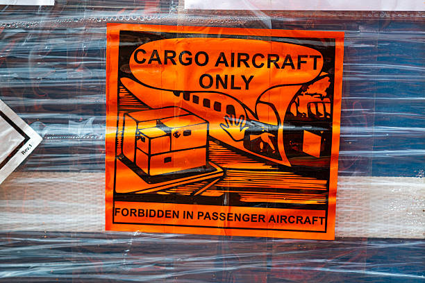 istock Hazard chemical label for Cargo aircraft transportation. 2227690929