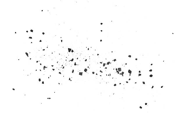istock Black charcoal dust with fragments isolated on a white background, top view. Charcoal particles. 2227690997