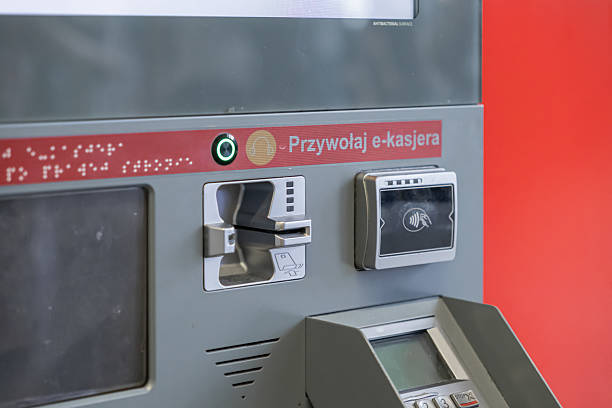 istock Modern automated payment terminal featuring contactless options, braille accessibility, and Przywolaj e-kasjera for inclusive public service 2227691187