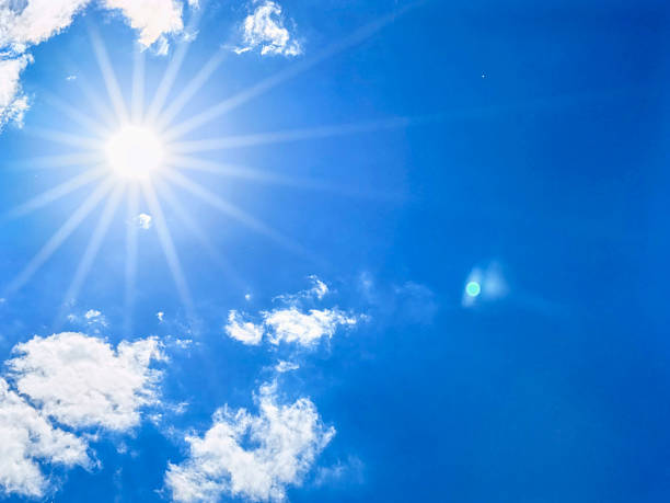 Beautiful blue sky with flowing tiny clouds