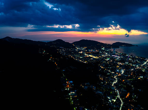 istock Drone view colorful clouds sunrise sky over mountains Landscape nature view 2227696513