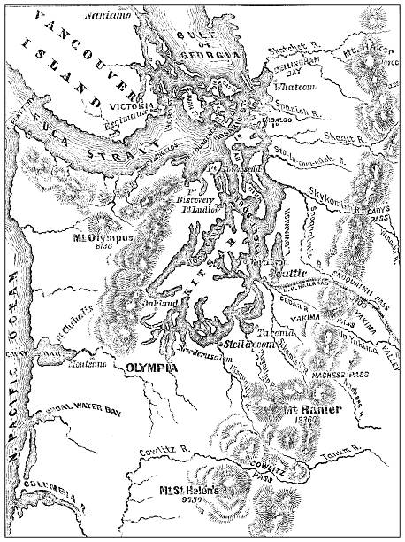 Antique magazine image: Columbia River and Puget Sound