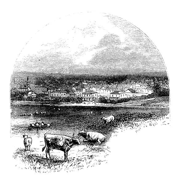 Antique magazine image: Columbia River and Puget Sound, Salem, Oregon