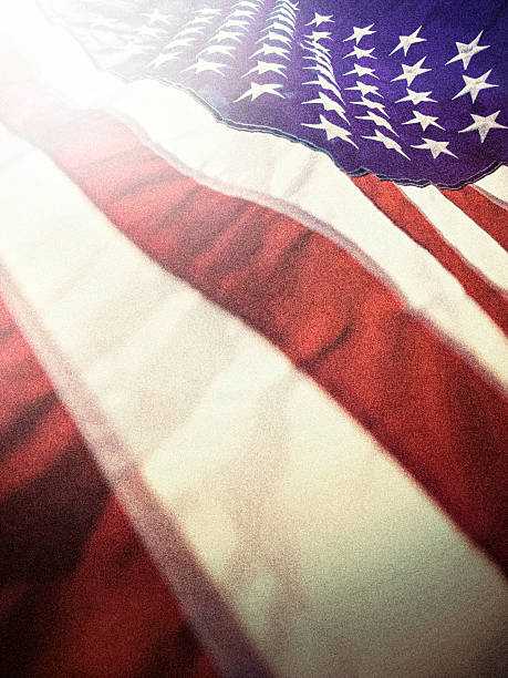 istock Grunge style close up full frame American flag background 2227699639