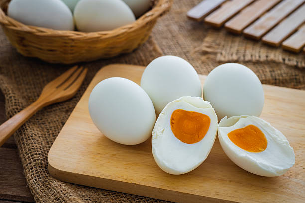 istock Salted duck eggs on wooden board 2227701971