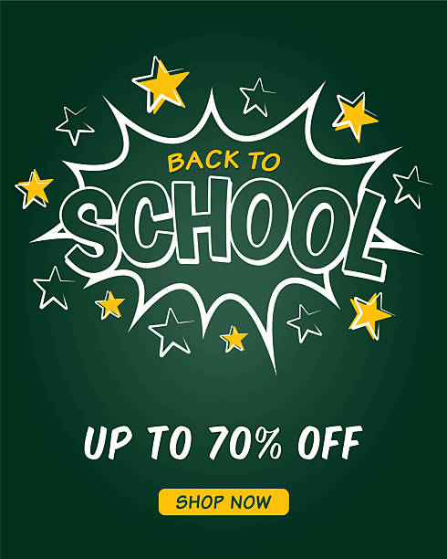 Back to school comic bubble - Sale design for advertising, banners, leaflets and flyers. Stock illustration