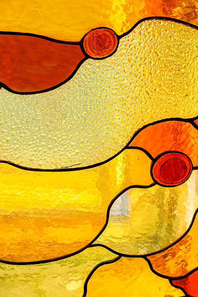 istock Ornate decorative glasswork with colorful stainedglass art 2227705172