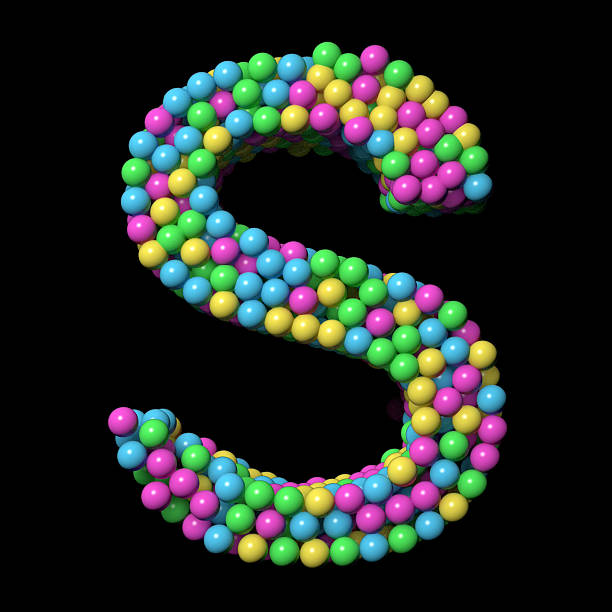 Coloured balls fall to form a letter S. / You can see the animation movie of this image from my iStock video portfolio. Video number: 2227700640