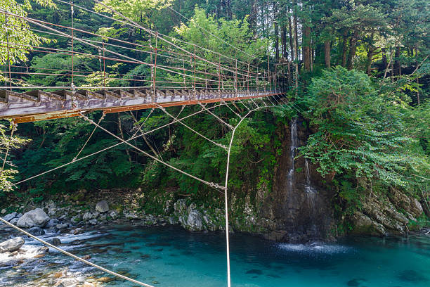 istock Tsukechi River and an old suspension bridge (Nakatsugawa City, Gifu Prefecture) 2227707181