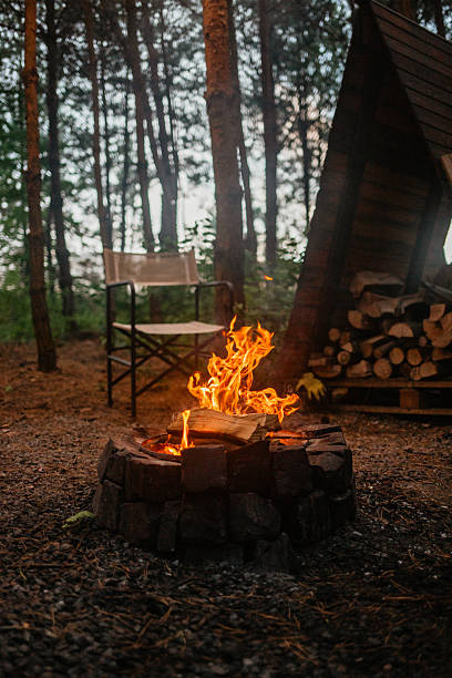 istock Campfire and Firewood Shed 2227707448