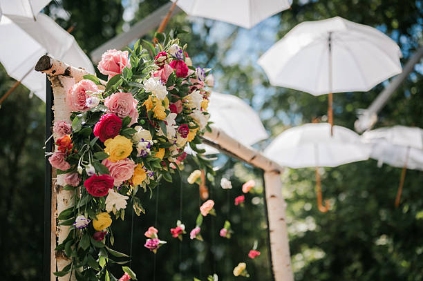 istock Wedding arch fresh flower decoration 2227709746