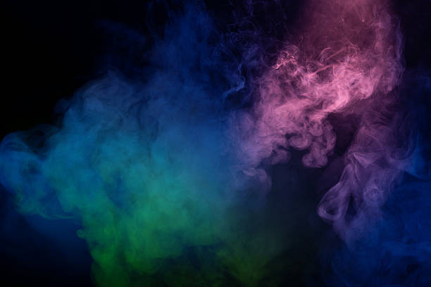 istock Blue and pink steam on a black background. 2227712414