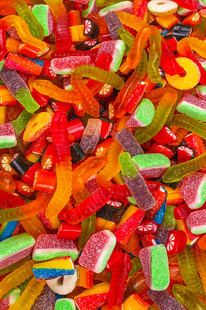 istock Assorted gummy candies. Top view. Jelly  sweets background. 2227712418