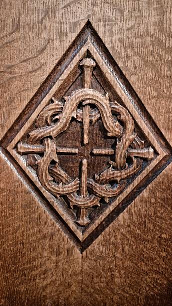 istock Interlaced Celtic Cross carved in oak, St Giles’ Cathedral, Edinburgh 2227714493
