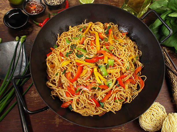 istock Vegetarian Wok with Soy Sauce and Noodles 2227721002