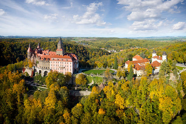 Czocha, Poland - may 10 2019: Medieval Czocha Castle in Poland. Czocha is a located in a Lower Silesian Voivodeship.