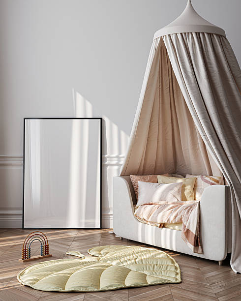istock Poster Frame Mockup in Cozy Kids Room Interior. 2227727509