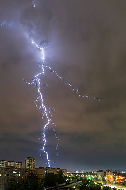istock Lightning strikes over a residential area in Kyiv, Ukraine during a night thunderstorm. 2227738357