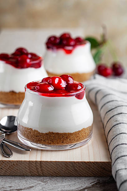 Cheesecake, Cherry, Cup, Cookie, Parfait, Backgrounds, Berry, Cake, Cheese, Sour cherry, Cherry pudding, Dessert, Food and Drink, Dessert - Sweet Food
