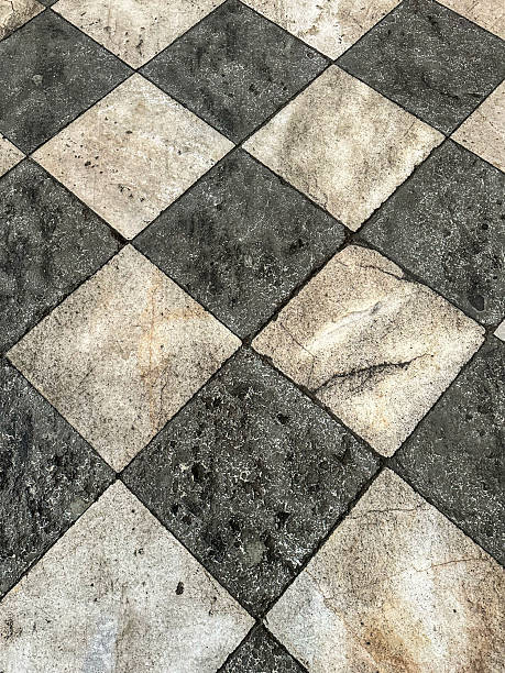 istock Checkered tiles with black and white marble 2227749434