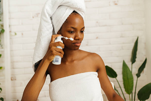 istock Skincare washing face routine in Front of the Mirror 2227752985