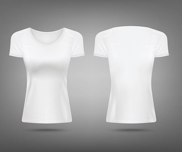 istock Female t-shirt a women clothing template realistic vector illustration isolated. 2227754416