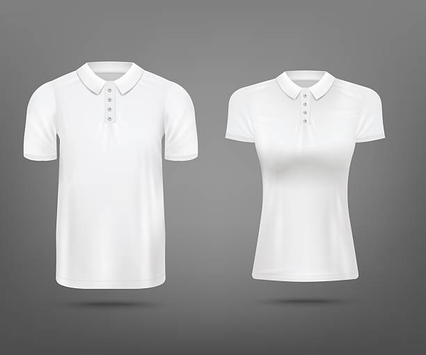 istock Men and women polo shirt realistic set vector illustration isolated. 2227754478