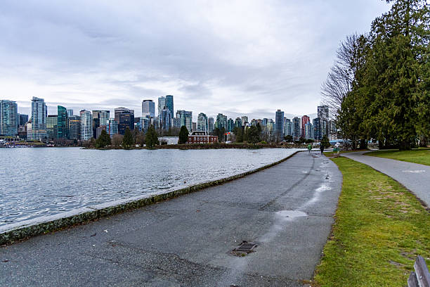 istock Skyline View With Seawall Trail in Downtown Vancouver On a Cloudy Day 2227761836