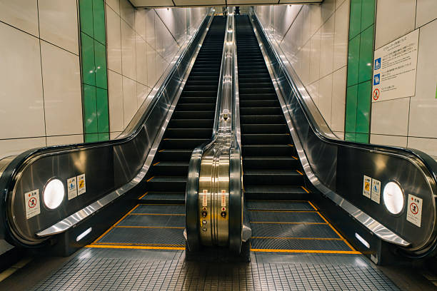 Japan, Tokyo - May 3, 2025 excalator in the subway. High quality photo