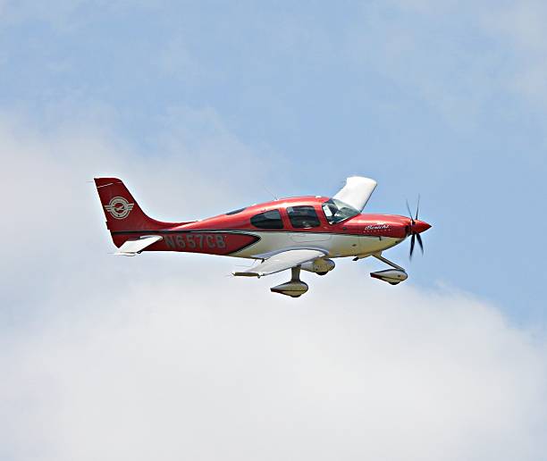 Ft. Lauderdale, Broward County, Florida, USA, July 27, 2025. A fixed wing single engine(5 seats / 1 engine) N657CB landing at the Ft. Lauderdale Executive Airport.