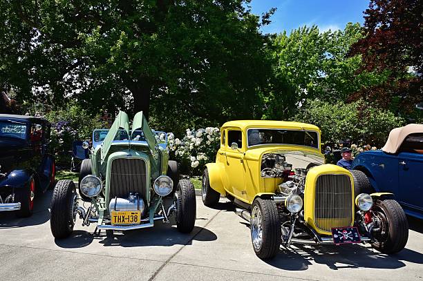 Salvador, Bahia, Brazil - November 1, 2014: Front part of a 1956 super white power pickup is seen at a vintage car exhibition in the city of Salvador, Bahia.