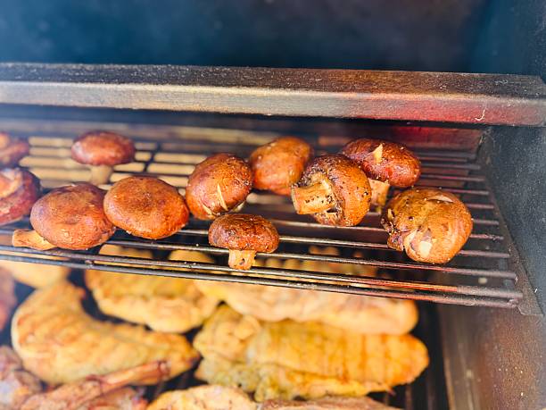 potato rolls with spices fried on the grill